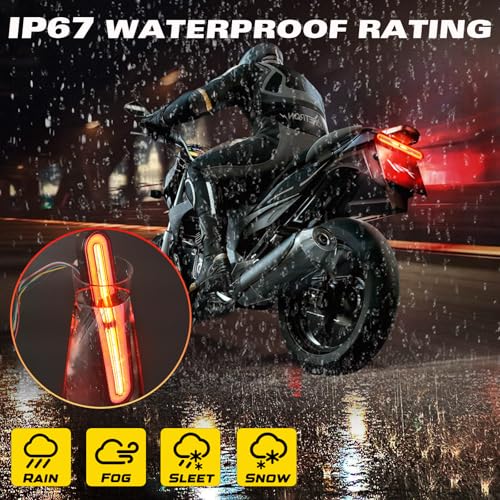 Alopee 9" Universal Motorcycle Tail Light with Turn Signals 10V-30V - size: 1 Pack 9 Inch Tail Light