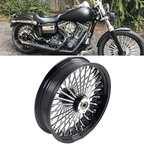 18"x4.25" Rear Wheel Fat Spokes for 08-up ABS Harley Dyna Softail Sportster - style: 18"x4.25", Black+Chrome+Black