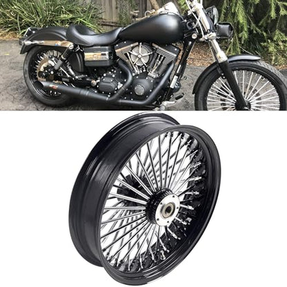 18"x4.25" Rear Wheel Fat Spokes for 08-up ABS Harley Dyna Softail Sportster - style: 18"x4.25", Black+Chrome+Black