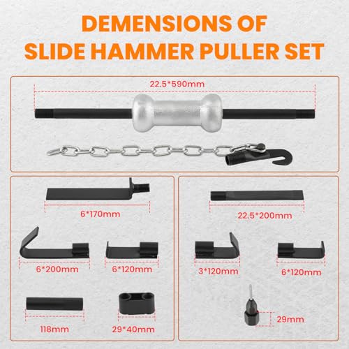maXpeedingrods 13 Pcs Slide Hammer Dent Puller Set, Automotive Dent Remover - size: 10LBS
