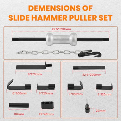 maXpeedingrods 13 Pcs Slide Hammer Dent Puller Set, Automotive Dent Remover - size: 10LBS