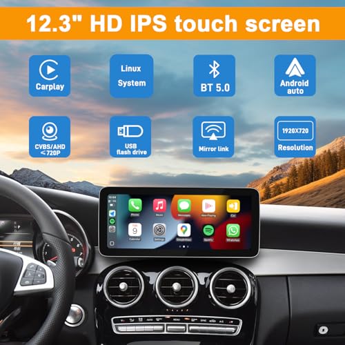 12.3" Linux CarPlay Screen for Mercedes-Benz C W205 NTG5.0 - style: C NTG5.0