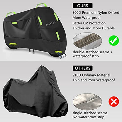 SECELES Scooter Cover Waterproof Outdoor Fits up to 82" Vespa 125cc 150cc - color: Green, size: XL (82" x 37" x 50")