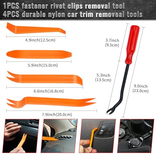 355Pcs Fastener Clips for Tesla Model 3, Y, X, S - Push Retainer Rivets for Tesla Bumper Fender Liner & Body Interior/Exterior Use – 23 Sizes Universal Tesla Fastener Kit - Includes 5 Removers - size: 355pcs for Tesla