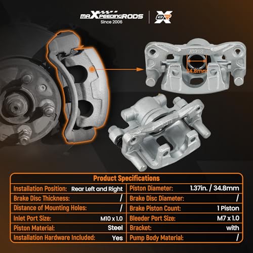 maXpeedingrods for 18B5039 18B5038 Rear Brake Calipers for Chrysler 200 - size: 18B5039+18B5038