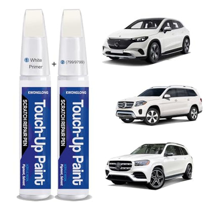 799/9799 Diamond White Touch Up Paint for Mercedes-Benz C/E/S/GLC Class - color: 799/9799 Diamond White