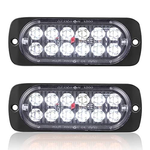 Pack of 2 Aluminum Housing Clear Lens White LED Reverse Backup Running Lights, DOT Compliant Waterproof Surface Mount Lighting for Truck Tractor Jeep RV - color: White, size: 4.4 INCH