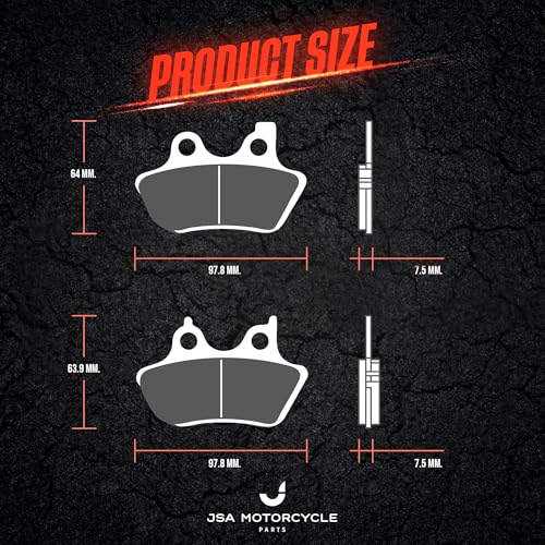 JSA Brakes 400 HH Front or Rear Motorcycle Brake Pads, Premium Harley Davidson Brake Pads Set, Organic Component, OEM Replacement for Street Glide, Sportster, Softail, Road Glide – FA400