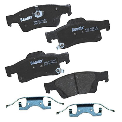 Bendix Priority1 CFC1498 Ceramic Rear Brake Pads for Dodge Durango 2022-2011, Jeep Grand Cherokee 2022-2011, Grand Cherokee WK 2022 - size: CFC1498
