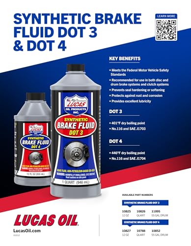 Lucas Oil 10788 Synthetic Brake Fluid DOT 4 - 1 Quart (Pack of 1) - size: Quart, style: DOT 4