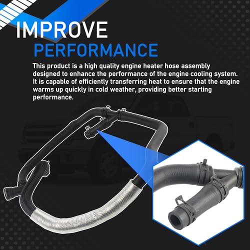 Engine Heater Outlet Hose Assembly Compatible with 11-14 Ford