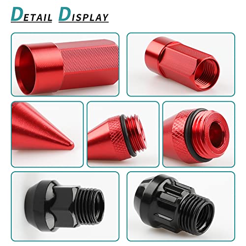 M14X1.5 Spikes Lug Nuts 24PCS - color: Red