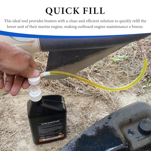 Lower Unit Gear Oil Pump, Transmission Fluid Pump Kit with 3/8" Swivel Adapter 3rd Hand Adapter 8mm 10mm Adapters, Automotive Gear Oil Change Can Filler for Standard Quart Bottles