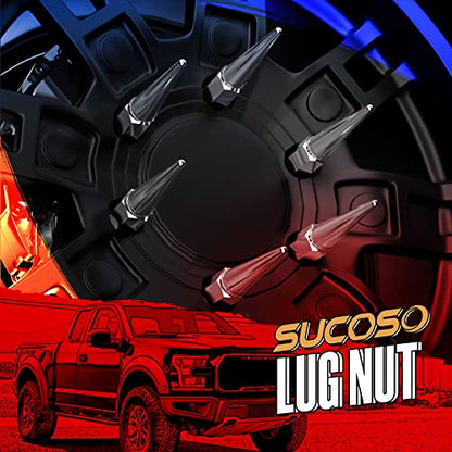 14x1.5 Spiked Lug Nuts 6x5.5 Chevy, Chrome Spike Lug Nuts for Silverado - color: Silver, size: 24PC