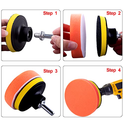 SIQUK 16 Pieces Buffing Pads 6 Inch Car Polishing Pad Kit Foam Polish Pads - size: 6 Inch
