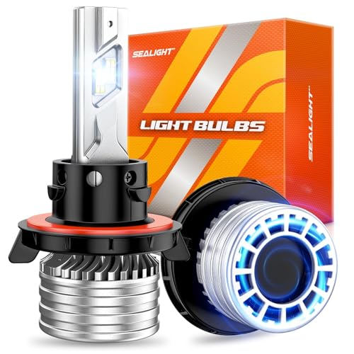 SEALIGHT H13 Bulbs, 120,000LM 1700% Brightness, 9008H13 6500K Cool White LED Bulbs, IP68 Waterproof 80000Hrs Lifespan, No Flickering, 1Mins Installation, 2 Pack - color: White, size: H13/9008