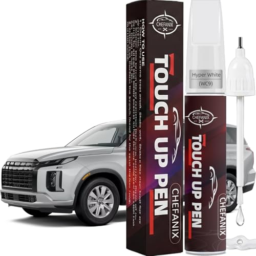 Hyper White(WC9) Touch Up Paint Pen for Hyundai, 2-in-1 Brush & Pen Repair - color: Hyper White(WC9)