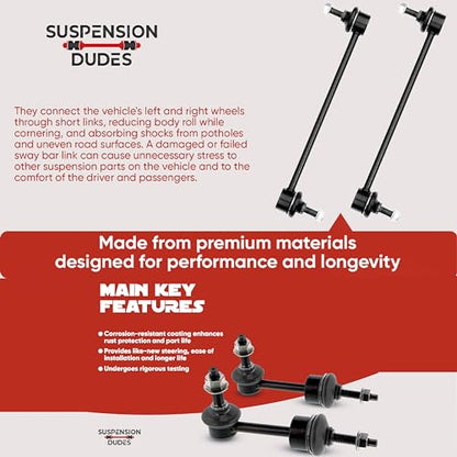 Suspension Dudes 4PC Front/Rear Sway Bar Stabilizer Link Kit FITS Escalade, Avalanche, Suburban, Tahoe, Yukon, Hummer, 2000-2006, K6700 K700539 K80631