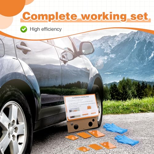 Saillong 9 Pcs Body Filler Mixing Board Kit, Mixing Pad, Scraper, Glove