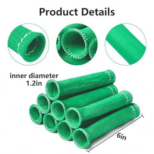 Spark Plug Protector Insulator, 2500°F Heat Shield 6 Inch, for Cars Truck SBC BBC 350 454 Ls1/Ls2, 8 Pack.(Green) - color: Green