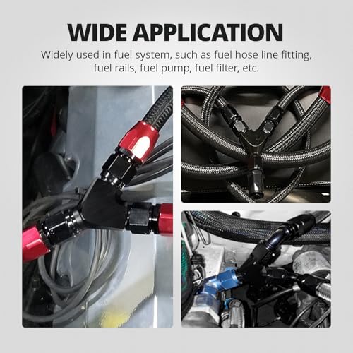 EVIL ENERGY 12AN Y Block Flare Fitting Adapter Union Splitter Black - size: 3 x 12AN