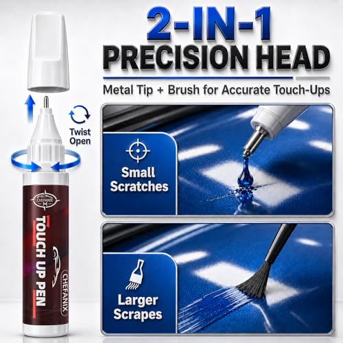 Touch Up Paint Pen for Tesla Model 3/Y/S/X (Quicksilver(PN00))–Exact Color Match Car Paint Scratch Repair, 2-in-1 Brush & Pen, DIY Chip & Scratch Fix,Automotive Scratch Repair Pen - color: Quicksilver(PN00)