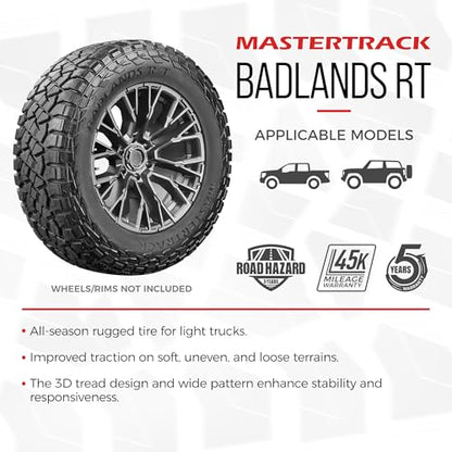 Set of 2 (Two) Mastertrack BADLANDS RT LT275/70R18 125/122Q 10 Ply E Tires - size: LT275/70R18