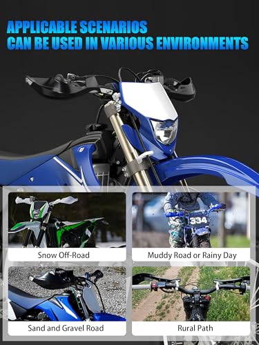 JFG RACING Dirt Bike Handguards Universal for 7/8" and 1 1/8" Handle Bar - color: black