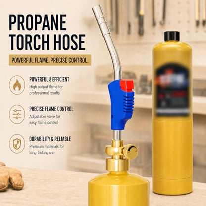 Mapp Gas Torch Head, 360° Rotatable Propane Torch, Welding Torch - color: Blue