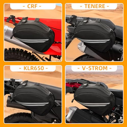 Motorcycle Saddlebags Dirt Bike 24L with Waterproof Rain Covers