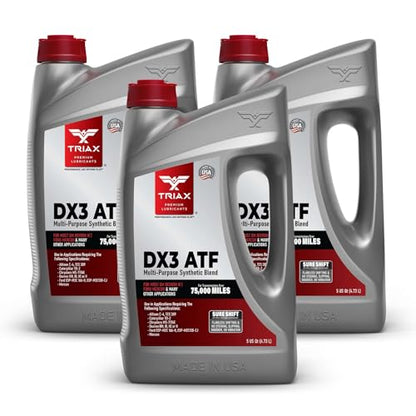 TRIAX DX3 ATF - Compatible with All GM Dexron III and Ford Mercon Applications- Multi-Purpose, Friction Optimized, High Mileage Automatic Transmission Fluid (5 Quart - 3 Pack) - size: 5 Quart (3 Pack)