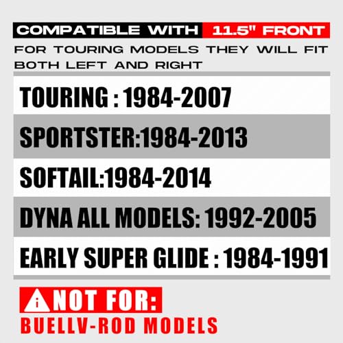 11.5'' 2 Piece Front Brake Rotor for Harley Davidson Touring Softail Sportster Dyna Early Super Glide,Mirror-Polished Vibration Proof Hardened Stainless Steel Rotors Motorcycle Models - size: 11.5'' Front*2