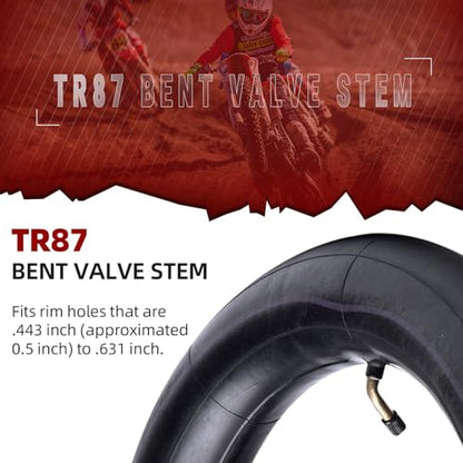 (2 Pack) AR-PRO 3.00/3.50-12" Exact Replacement Dirt Bike Inner Tubes with TR87 Bent Valve Stem - Highly Compatible with Honda CRF50/XR70, Kawasaki KLX 110, and Yamaha TTR90/TTR110 - size: 3.00/3.50-12", TR-87 Valve