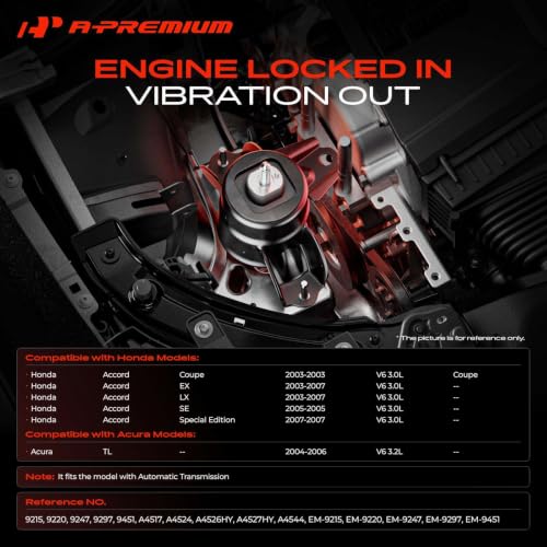 A-Premium Engine Motor Mount and Transmission Mount Kit, Set of 5 - style: 5PCS (2003-2007 Accord V6 3.0L SOHC Automatic)