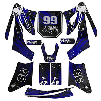 Full Fender Fairing Kit with Graphics Decals for Apollo 110cc 125cc 140cc 150cc 200cc 250cc Dirt Bikes | Durable ABS Plastic Bodywork Set with Fenders, Side Panels, Tank Shrouds (Blue) - color: Blue