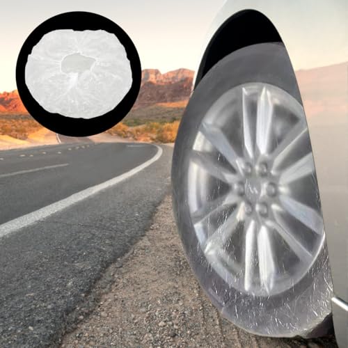 iplusmile 10Pack Clear Disposable Tire Covers with Elastic Band - Universal Plastic Wheel Protectors for RV, Truck, Trailer - Transparent Tire Rim Sleeves for Auto Painting, Maintenance & Storage