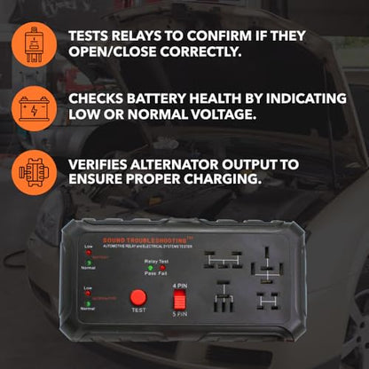 Automotive Relay Tester, Car Battery & Alternator Test Kit 12V