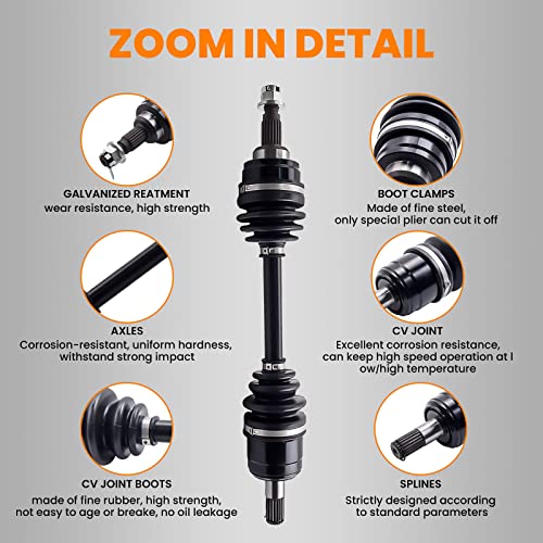 maXpeedingrods 2PCS Front CV Axle Shaft for Honda Rancher 350 TRX350FM - size: 2 Pack
