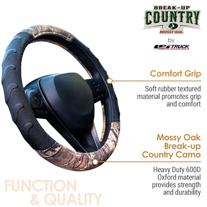 Mossy Oak Break-Up Steering Wheel Cover for Trucks & SUVs, Fits 15.5"-16" - style: Mossy Oak Comfort Grip - Large (15.5" - 16")