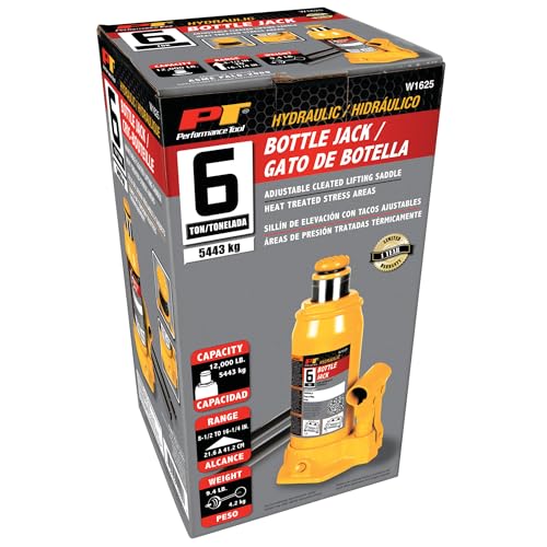 Performance Tool W1625 6 Ton Heavy Duty Hydraulic Bottle Jack - size: 6-Ton - Standard