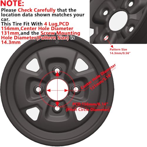 ATV/UTV Tires 25x10-12, 25x10x12 ATV Tires and Wheels Set, 6PR, 4x156 Bolt Pattern, 4+3 Offset, Compatible With UTV ATV Off-Road Vehicles, Set of 2