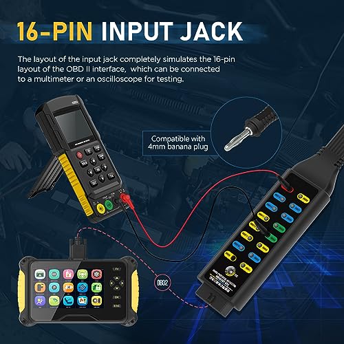 OBD2 Breakout Box, Automotive OBDII Protocol Detector Communication/Power/Ground Detection Breakout Box 16-Pin CAN 17.7 inches Cable Fault Diagnosis Scan Tool with Universal Wire Jumper and Clips - style: OBD2 Breakout Box