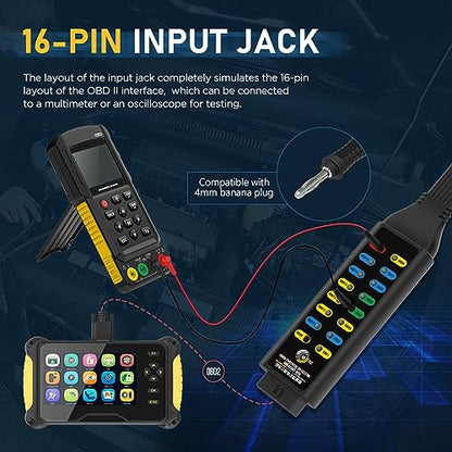 OBD2 Breakout Box, Automotive OBDII Protocol Detector Communication/Power/Ground Detection Breakout Box 16-Pin CAN 17.7 inches Cable Fault Diagnosis Scan Tool with Universal Wire Jumper and Clips - style: OBD2 Breakout Box