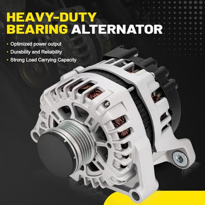 130 Amp Alternator Compatible with Chevrolet Cruze 2012-2015 1.4L Cruze Limited 2016 1.4L Replaces 11654N 13573791 13577411 13581891 13588290 13597227 CW Rotation 5-Groove Pulley