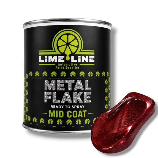 LiME LiNE Automotive Metal Flake Midcoat - No Reducer Needed (Red, 1 Quart) - color: Red, size: 32 Fl Oz (Pack of 1)