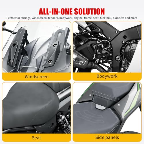397Pcs Motorcycle Fairing Bolt Kit M4 M5 M6 Stainless Steel, Black
