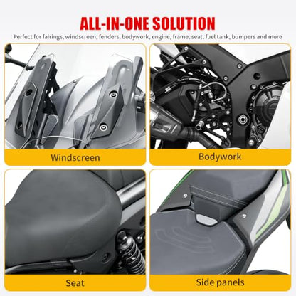 397Pcs Motorcycle Fairing Bolt Kit M4 M5 M6 Stainless Steel, Black