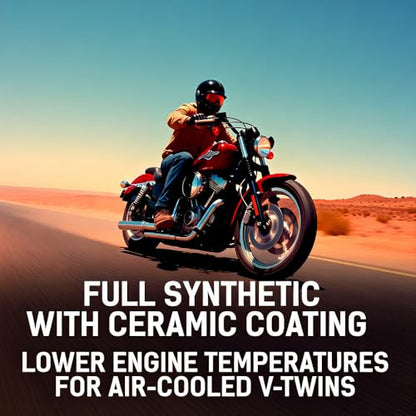 Ceramic SAE 20W-50 Synthetic V-Twin Motorcycle Oil - 4 Gallon Case - size: 4 Gallon Case