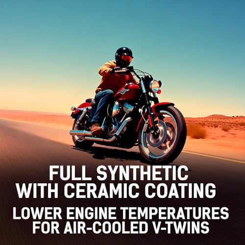 Ceramic SAE 20W-50 Synthetic V-Twin Motorcycle Oil - 1 Quart - size: 1 Quart
