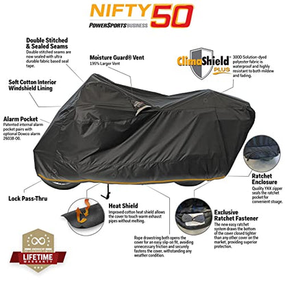 Dowco WeatherAll Plus Ratchet System Motorcycle Cover, Black, 52124-02 - size: Sportbike (SP)